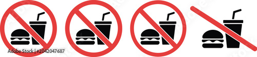 No food and drink allowed prohibition warning signs