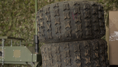 Fotografie A detailed capture of a military ground drone system equipped for modern warfare