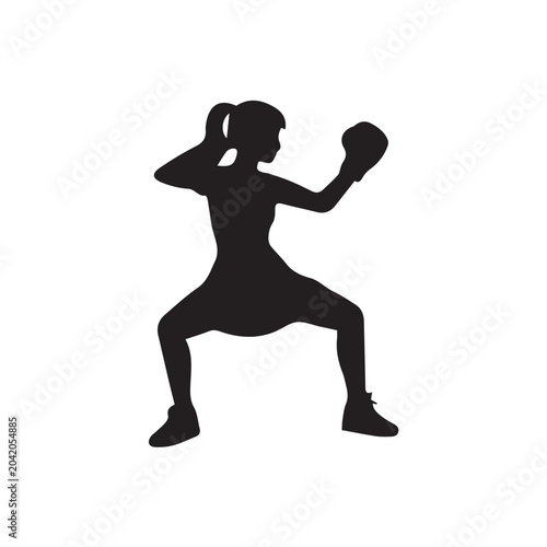 silhouette of a woman in a fighitng pose