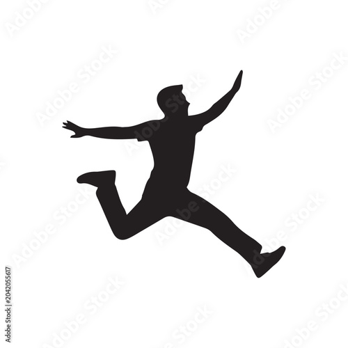 silhouette of a young man jumping