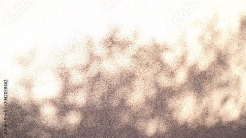 Sand-colored wall and foliage, and leaf shadows moving in the wind background