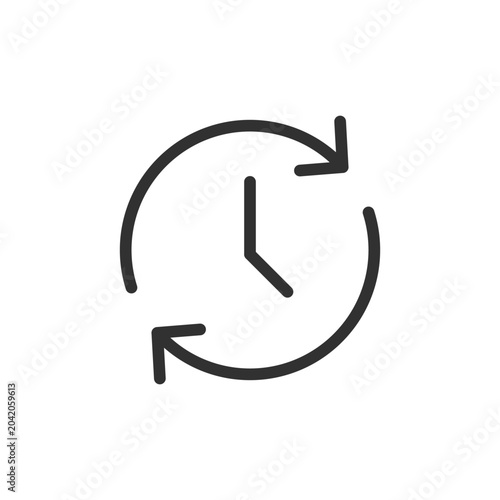Photos Clock with circular arrows, linear style icon