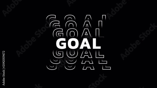 goal text animation, football score title, sports typography, soccer goal effect, dynamic motion graphics