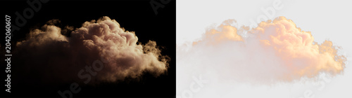Tableau sur toile Soft cloud floating alone against a clear background during early morning light,