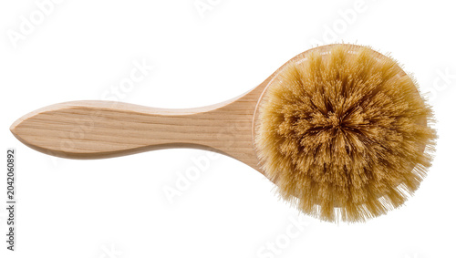 Foto Wooden handled facial cleansing brush with natural bristles