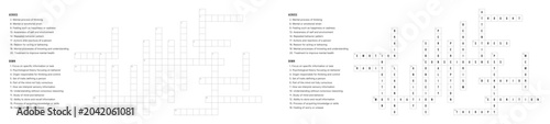 Canvastavla Psychology Crossword Puzzle Game with Clues and Solution