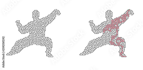 Foto Tai chi master maze with solution