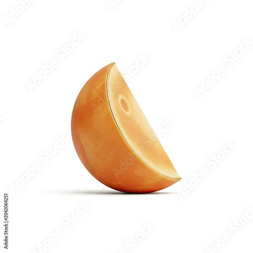 Fresh Orange Slice Isolated on White Background.