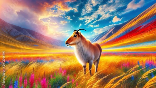 Video of Saiga antelope standing in a grassy landscape under bright daylight, highlighting rare wildlife, conservation and natural habitat.