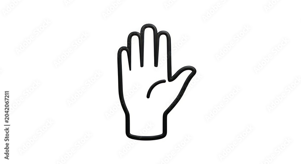 Fototapeta premium Open palm human hand gesture icon