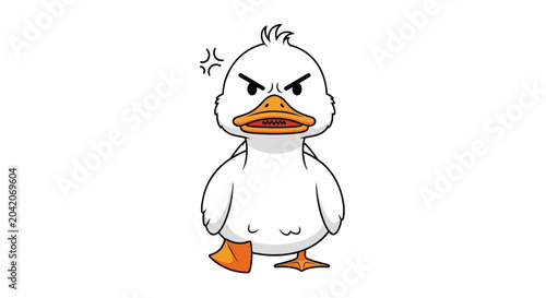 Photos Angry Duck Cartoon Character Portrait.
