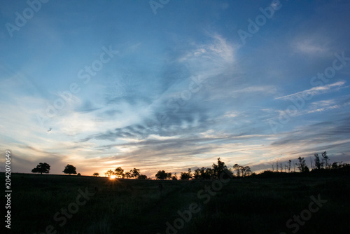 Sunset in Shenandoah National Park in the Big Meadows area located in Virginia.