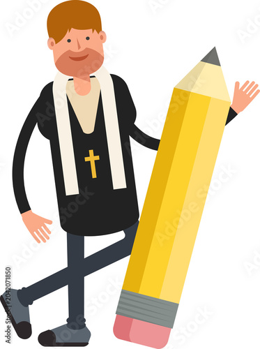 Fotografi Priest Character and Pencil