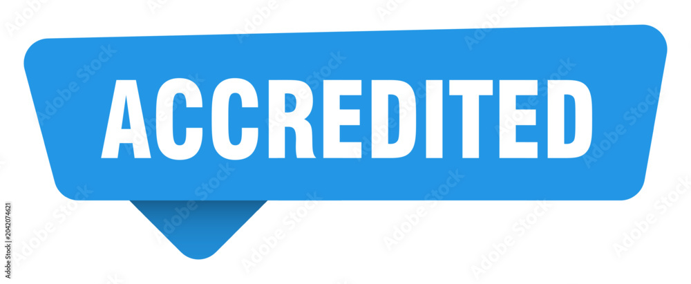 Fototapeta premium accredited sticker. accredited blue sign isolated on transpatent background