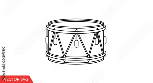 Tableau sur toile A black line drawing of snare drum.