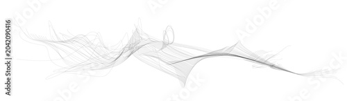 Abstract flowing wave lines on dark background. Futuristic minimal design with organic curves, topographic contours and dynamic motion. Ideal for technology, luxury and digital art concepts.