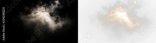 Quadro em tela Cloud with light on transparent background in a blue sky during the day, PNG wit