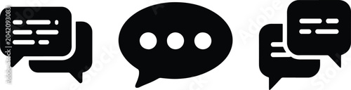 Speech bubble and chat message flat vector icon set