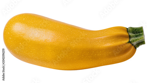 Yellow zucchini squash with green stem end