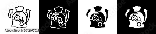 Tableau sur toile Liquidity Icon In Outline And Glyph Styles With Black And White Variations