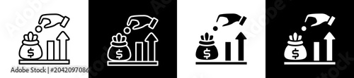 Εκτύπωση καμβά Net Icon In Outline And Glyph Styles With Black And White Variations