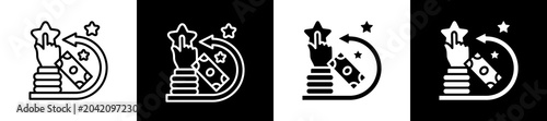 Bild auf Leinwand Rate Icon In Outline And Glyph Styles With Black And White Variations
