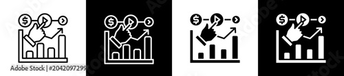 Canvas Print Proceeds Icon In Outline And Glyph Styles With Black And White Variations