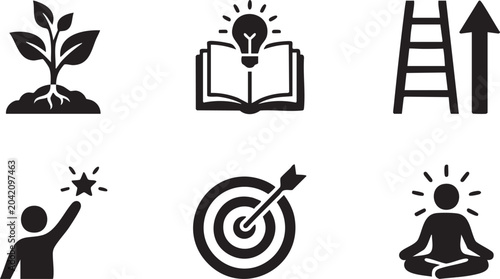 Foto Growth And Personal Development Filled Icons For Self Improvement