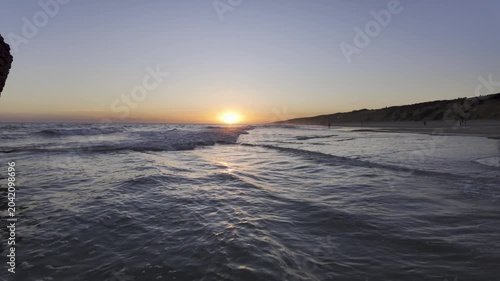  (Paneo) Torre de la Higuera en la playa de Matalascañas al atardecer, Huelva, Andalucía. Mayo 2026.