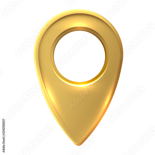 Gold map location pointer 3D style