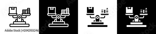 Tableau sur toile Balance Icon In Outline And Glyph Styles With Black And White Variations