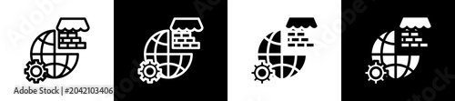 Bild auf Leinwand Emerging Market Icon In Outline And Glyph Styles With Black And White Variations