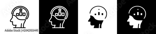 Tableau sur toile Competitive Icon In Outline And Glyph Styles With Black And White Variations