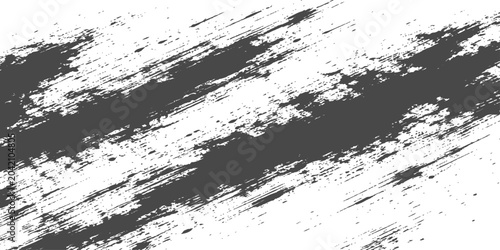 Valokuva Black Grunge Paint Texture: Distressed brush stroke overlay with bold rough stre