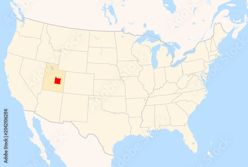 Foto Locator Map of the County Emery (Utah, US) showing the Contiguous United States
