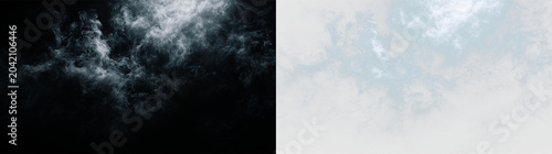 Fotografia Light blue sky with clouds and a bright area during midday hours in an outdoor s