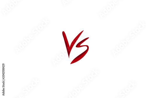 Photos Hand Drawn Red Versus Symbol on Transparent  Background Minimalist Graphic Desig