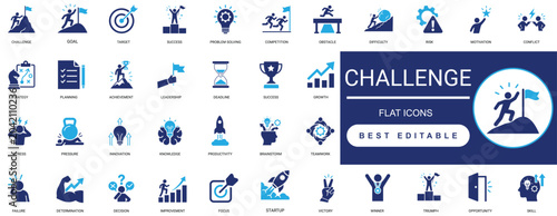 Fotografie Challenge Solid Icon Set