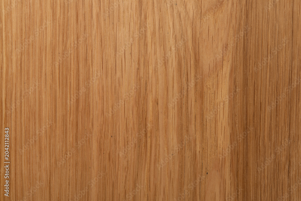 Naklejka premium Natural oak wood texture background, light brown wooden board surface with organic grain pattern.