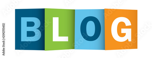 BLOG colorful typography banner on transparent background