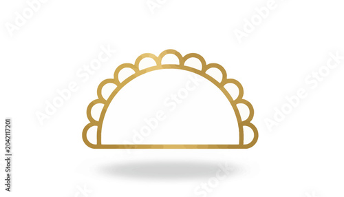 Tableau sur toile Golden semicircle logo design element, luxury brand symbol