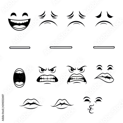 Canvas Print Collection of various emoticon faces.