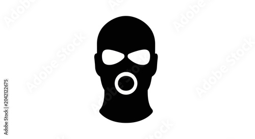 Tablou pe pânză Black balaclava mask, anonymous face, security concept, background