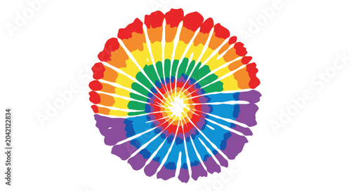 Obraz na płótnie Vibrant multicolored circular tie dye pattern.