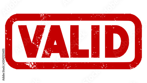 Konstfotografi Valid Red Stamp, validation accepted verified certified true