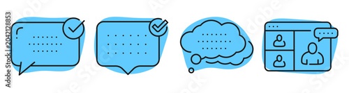 Obraz na płótnie Messaging icons showing confirmed messages in interface