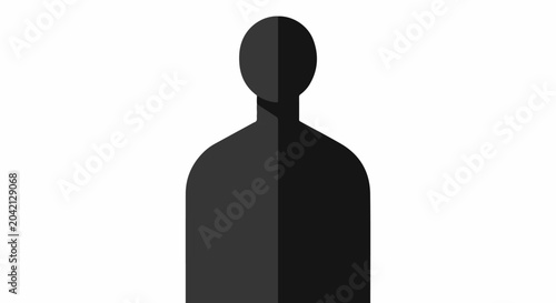 Photos A dark grey silhouette of a person on a white background