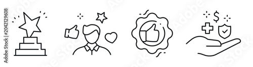 Tableau sur toile Star awards and reputation icons representing trust and value