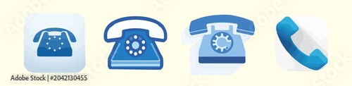 Template telephone icon element with modern flat design style, featuring a simple and minimalist aesthetic, bold lines, and a limited color palette