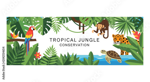 Photography Tropical Jungle Conservation with Animals and Plants